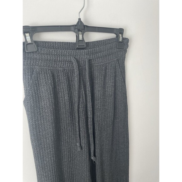 Beyond Yoga Charcoal Gray Waffle Knit Wide Leg Cropped Pants XS Athleisure - Picture 2 of 7